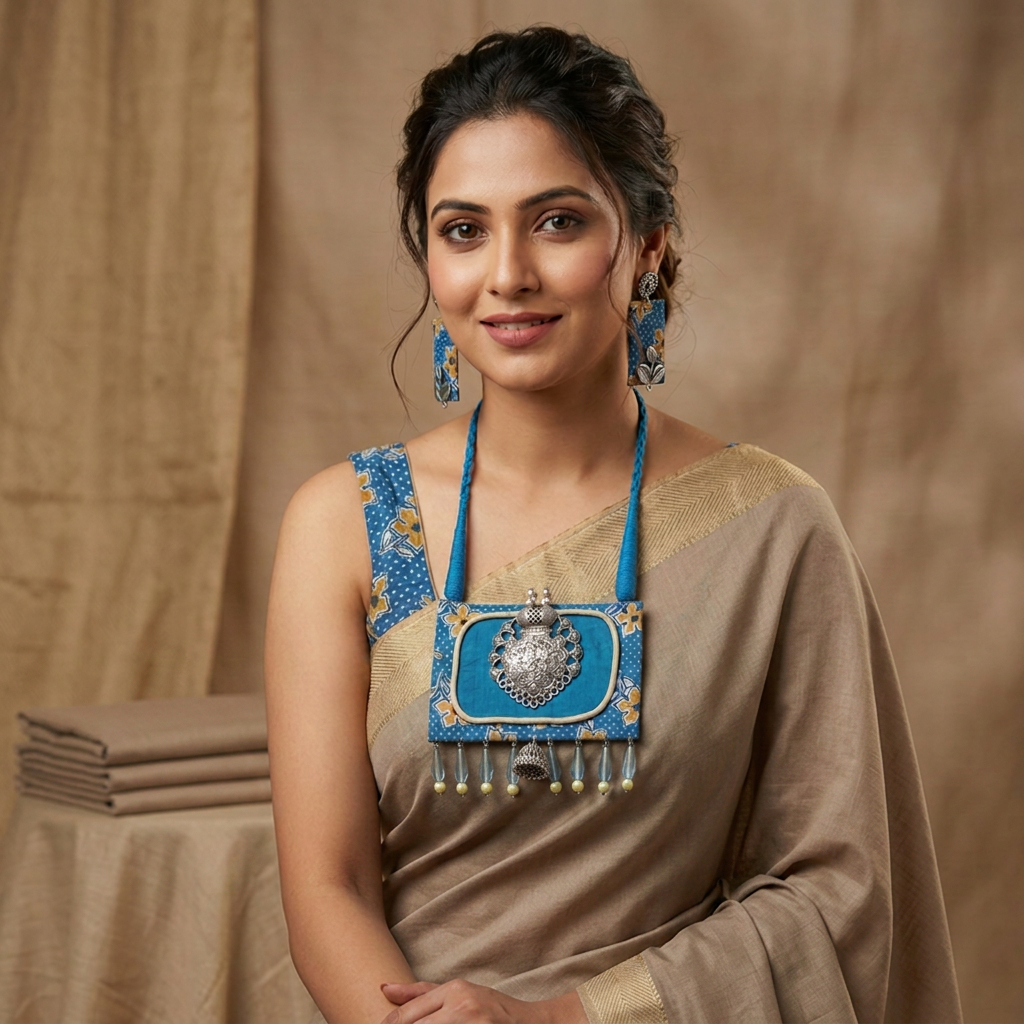 change the saree of this lady with flat beige colo